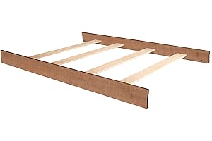 Evolur Stilnovo Mid Century Convertible Crib Wooden Full Size Bed Rail I Lasting Quality, Sugarcane