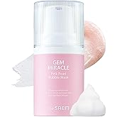 THESAEM Gem Miracle Pink Pearl Bubble Mask - Face Cleansing Gel to Foam - 9 Collagen Types Hyaluronic Acid Complex - Pore Refining, Hydrating, Firming Korean Skincare Treatment, 1.76oz