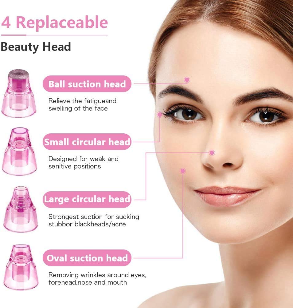 Kaufam Blackhead Remover Pore Vacuum USB Rechargeable Blackhead Suction Device Blemish Removal Tool for Women: Beauty