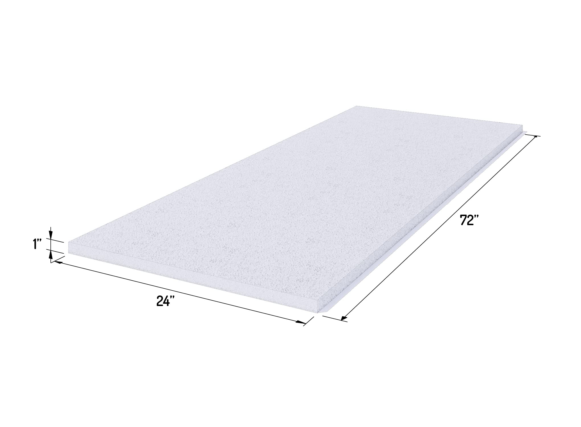 FOAMYFOAM High Density 1 inch Thick, 24 inch Wide, 72 inch Long Upholstery Foam, Cushion Replacement