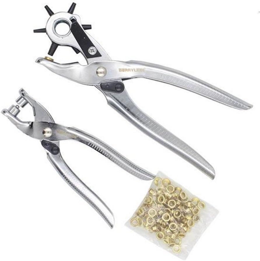 Okayji Multi-Function Leather Hole Punch Tool Eyelet Pliers Button Setter Tool Kit, Set of 2