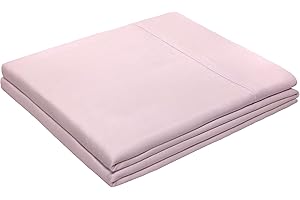 HBHLFZ Twin Flat Sheet - Ultra Soft Polyester Top Sheet - Hotel Quality Bed Sheets - Comfortable Wrinkle-Free - Easy to Care for - 1 Twin Flat Sheet Only（Twin，Light Pink）