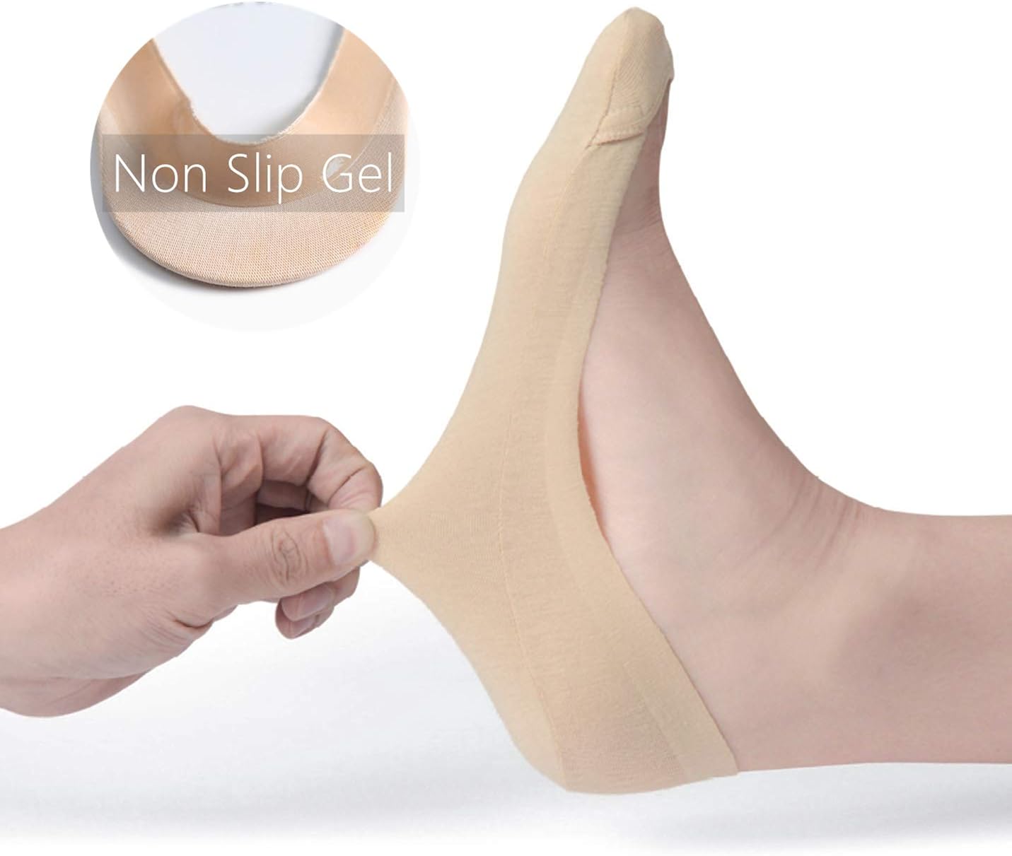 Flammi Women's TRULY No Show Socks for Flats Non Slip Cotton Ultra Low Cut Liner Socks at  Women’s Clothing store