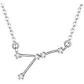 BriLove 925 Sterling Silver Necklace Gifts for Mom Women Constellation Zodiac 12 Horoscope Astrology CZ Pendant Mothers Day/Valentines Day/Birthday/Christmas/Anniversary