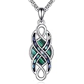 MONGAS Celtic Knot Necklace Sterling Silver Malachite Celtic Pendant Irish Necklace Irish Jewelry Gifts for Women