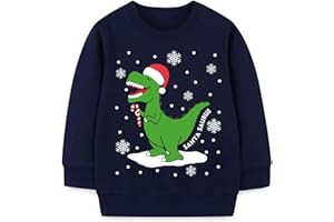 Mrocioa Toddler Boy Girl Sweatshirt Ugly Christmas Style Santa Sweater Baby Kids Dinosaur Xmas Pullover