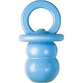 KONG Puppy Binkie, Natural Rubber Teething Toy, for Small Puppies, Blue | Pacifier-Shaped Stuffable Rubber Toy That Soothes Sore Gums While Teething &amp; Holds Treats to Keep Puppies Busy