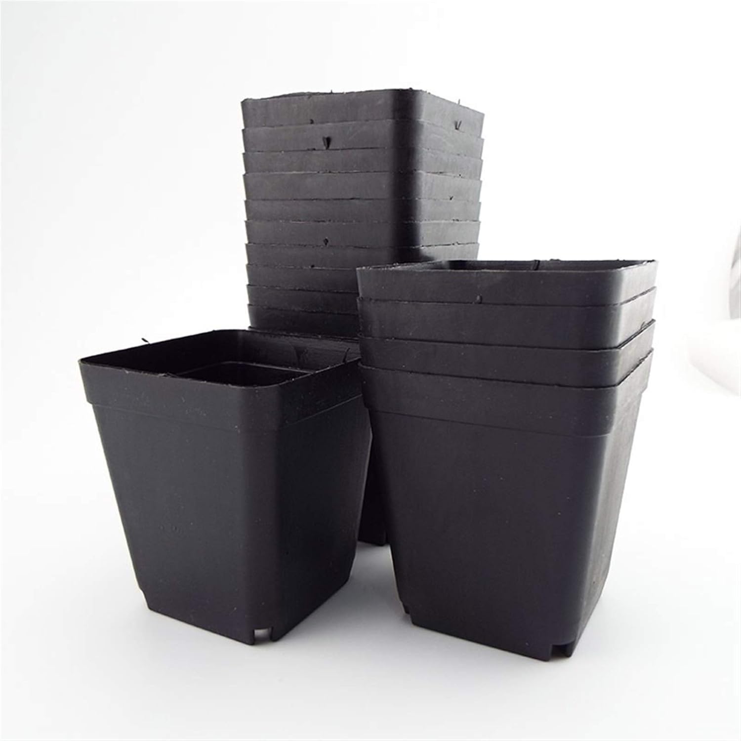 10pcs/lot 7cm gardening Plastic Black Color Flower Pots Planters Creative Small Square for