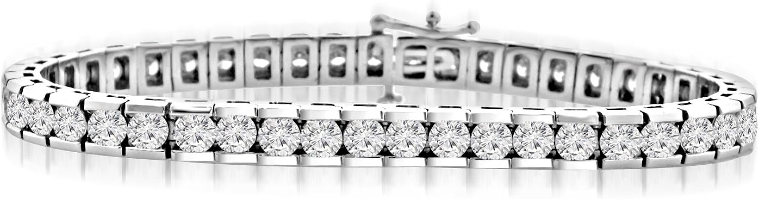 Madina Jewelry 10.15 ct Ladies Round Cut Diamond Tennis Bracelet in Channel Setting