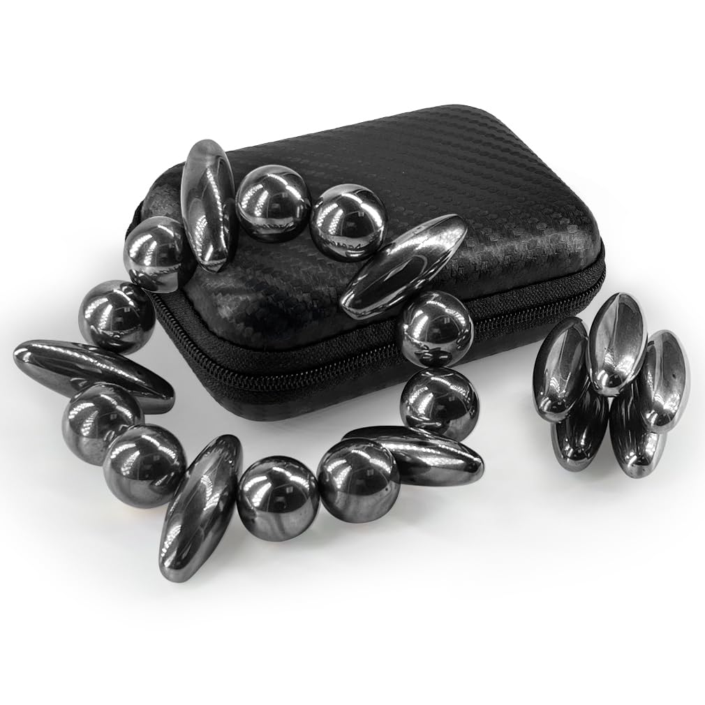 Cartlant 20Pcs Magnetic Balls Fidget Toy, 10x Rattle Magnets 43mm and 10x Strong Magnet Ball 20mm, Cool Office Gadget Beads Adults Stress Relief Educational Game Toys for Autism ADHD(Black)