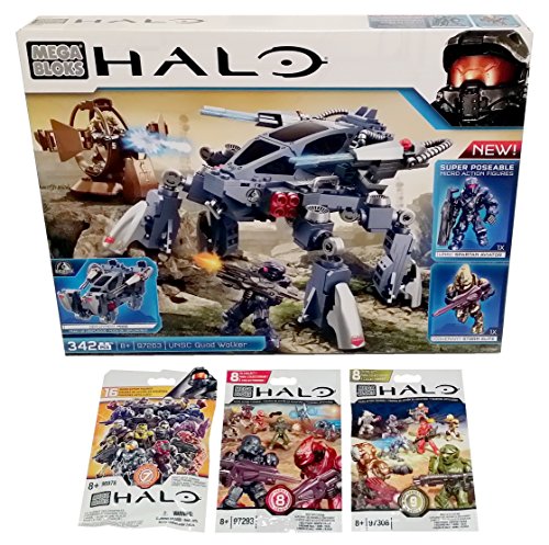 Mega Bloks Halo Bundle - Quad Walker (97263) + Series 7, Series 8 & Series 9 Blind Bags (1 Pack of Each)