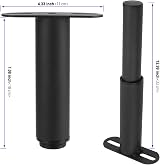 KOHAND 4 Black Adjustable Bed Legs 180-330mm Heavy Duty Furniture Support Feet view 2