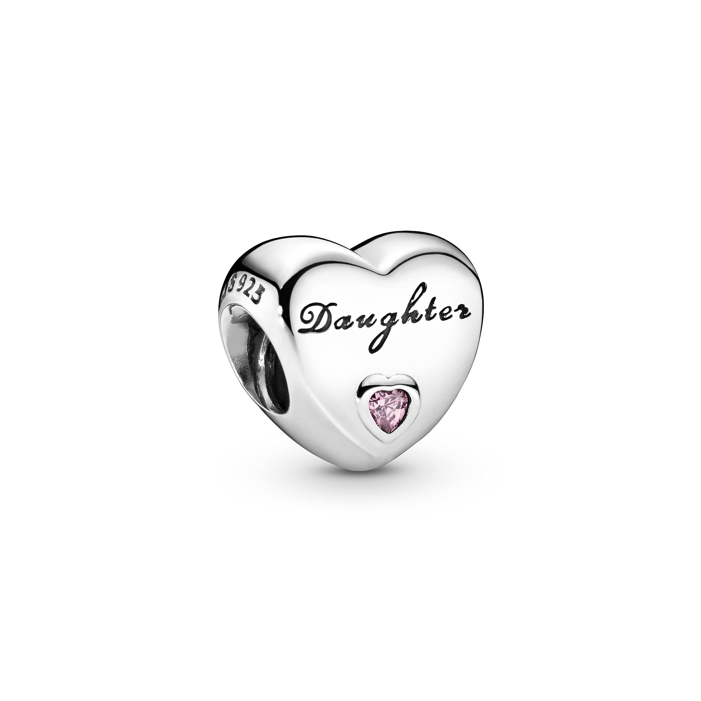 PANDORA Moments Women's Sterling Silver Daughter's Love Cubic Zirconia Bracelet Charm, No Box