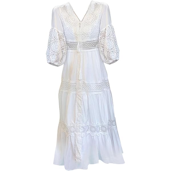 Fiocias Women's White Summer Maxi Dress for Beach Getaway, S at Amazon  Women's Clothing store