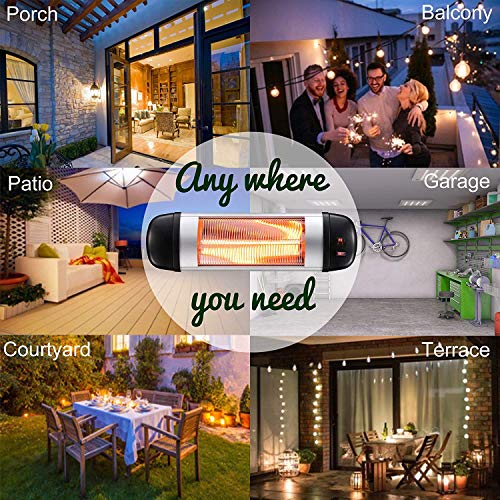 Xbeauty Wall Mounted Infrared Space Heater, Indoor/Outdoor Patio Heater Energy Efficient