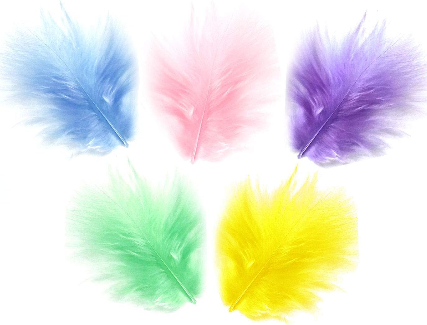 Marabou Feathers in Assorted Pastel Shades (Pk 30) by GC