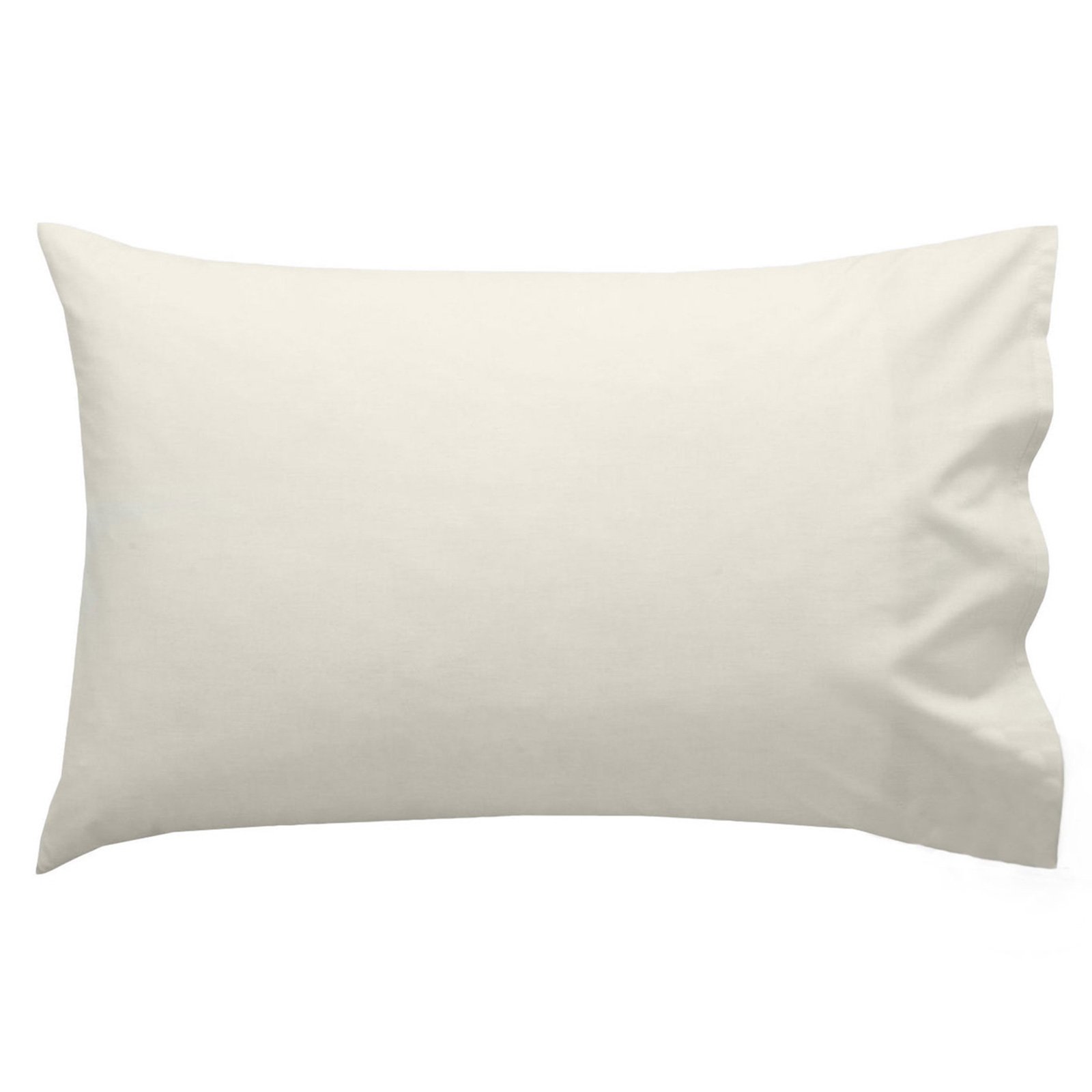 Just Contempo Plain Percale Pillow Case, 50 x 75 cm - Cream, Pack of 2