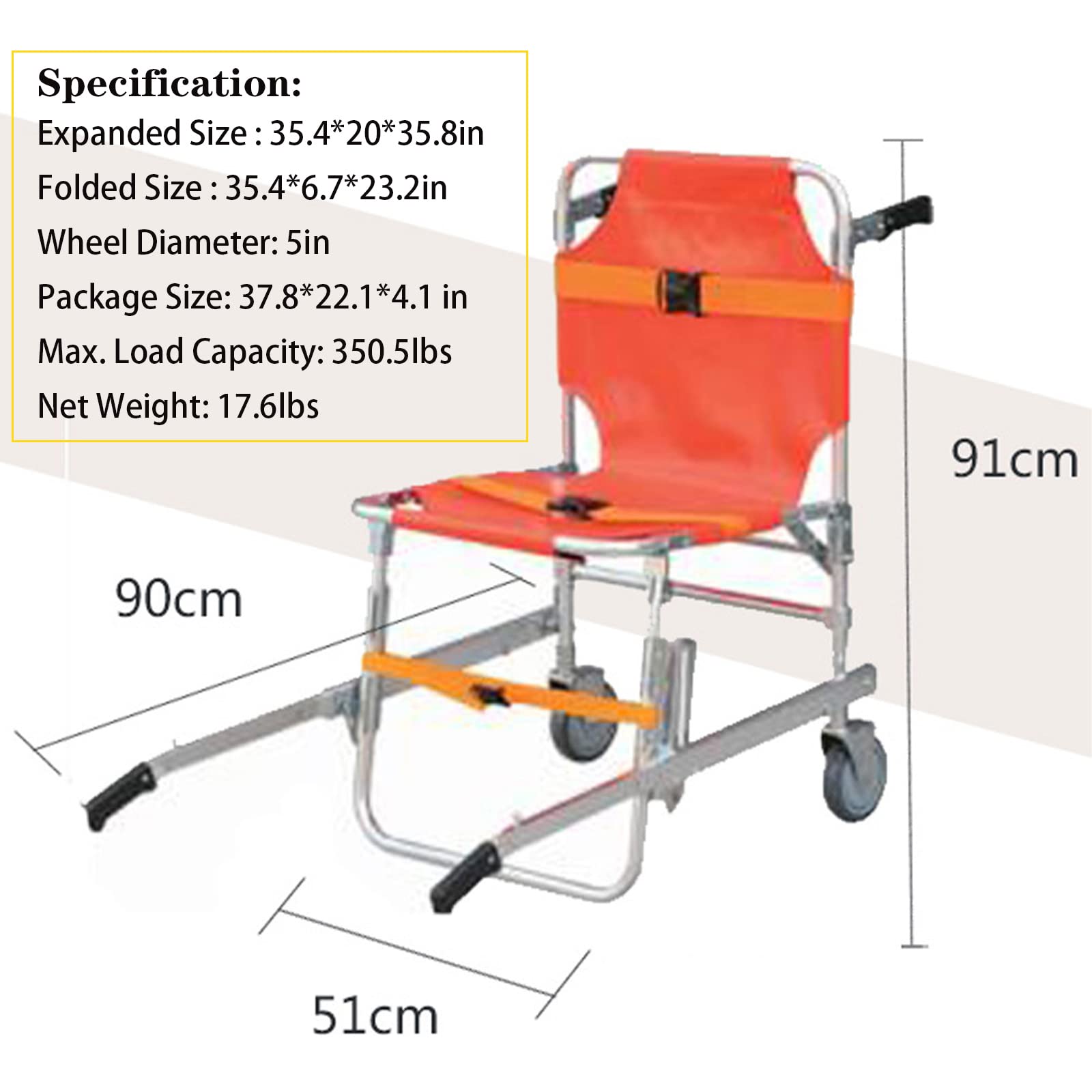 EMS Stair Chair, Ambulance Medical Lift, Foldable Stair Chair Lift