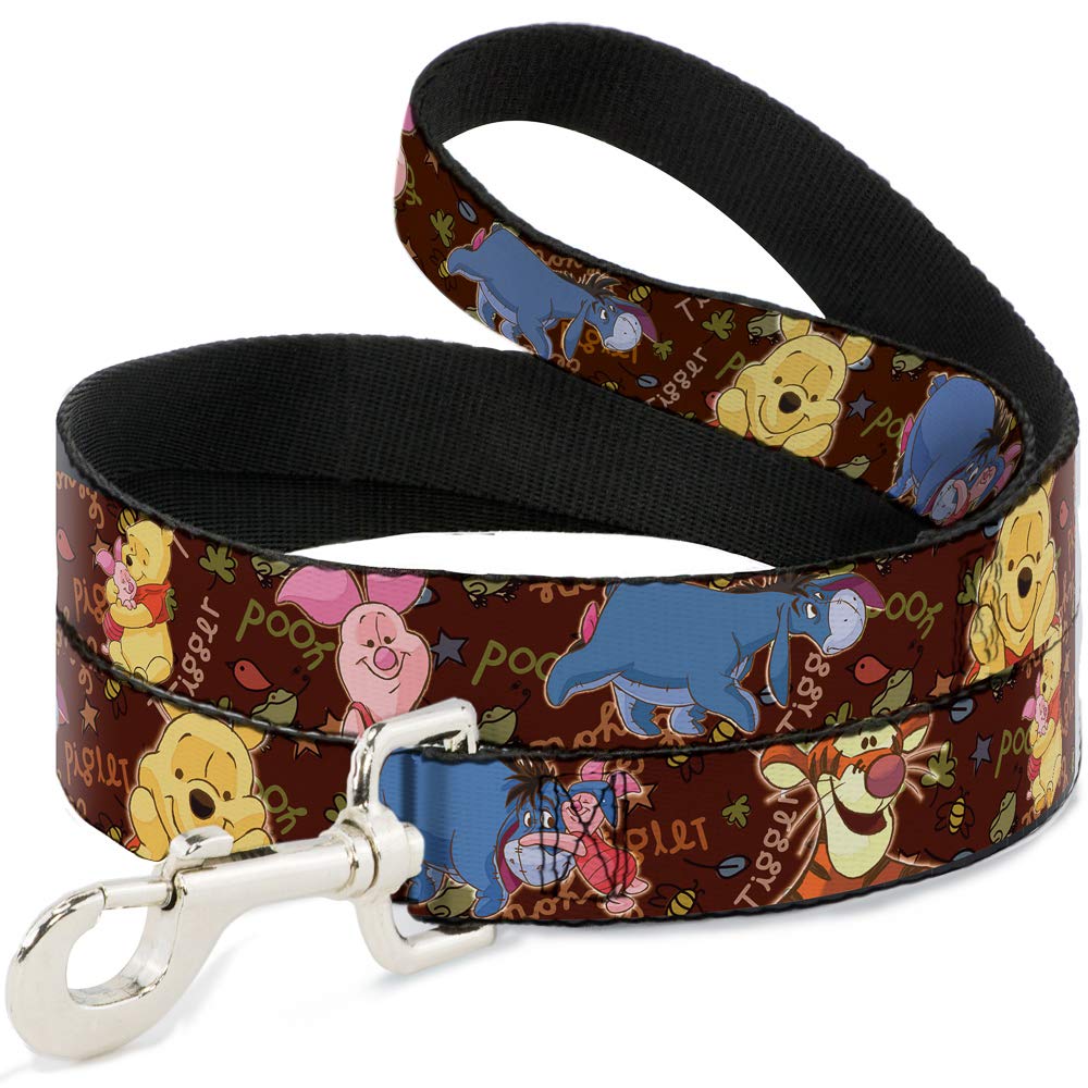 Buckle-Down Pet Leash - Winnie the Pooh Character Poses - 4 Feet Long - 1" Wide