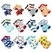 FUTURE FOUNDER 6 pair Non Skid Anti Slip Slipper Cotton Crew Socks With Grips For Baby Toddler Boys