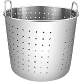 LNQ LUNIQI Stock Pot Steamer Basket Stainless Steel Insert Seafood Boil Pot Deep Fryer Basket with Handle for Home Restaurant Kitchen