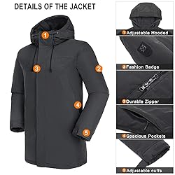 CAMELSPORTS Mens Winter Coats Long Warm Jacket with