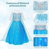 MELAND Princess Blue Light Up Dress Set for Girls 3-10 Years with Crown Wand view 2