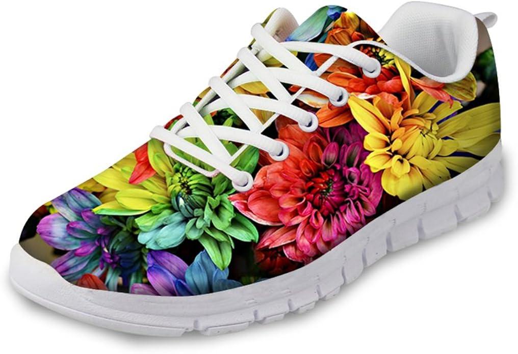 tennis shoes with flowers on them