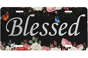 Smoaffly License Plate,Blessed Decorative Car Front,Metal Car Plate,License Plate,Vanity Tag,Aluminum Noverlty License Plate for Men/Women/Boy/Girls Car 6×12 Inch