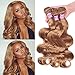 Aigemei Virgin Peruvian Hair Bundles Body Wave Honey Blonde Weave Hair Human Bundles 100% Unprocessed Human Hair Extensions 1 Bundles 22inch Peruvian Body Wave Human Hair Bundles