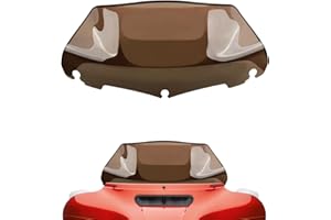 WOWTK 9 inch Smoke Wave Windshield Windscreen Wind Splitter Compatible for Harley Touring Electra Glide Street Glide 2014-202