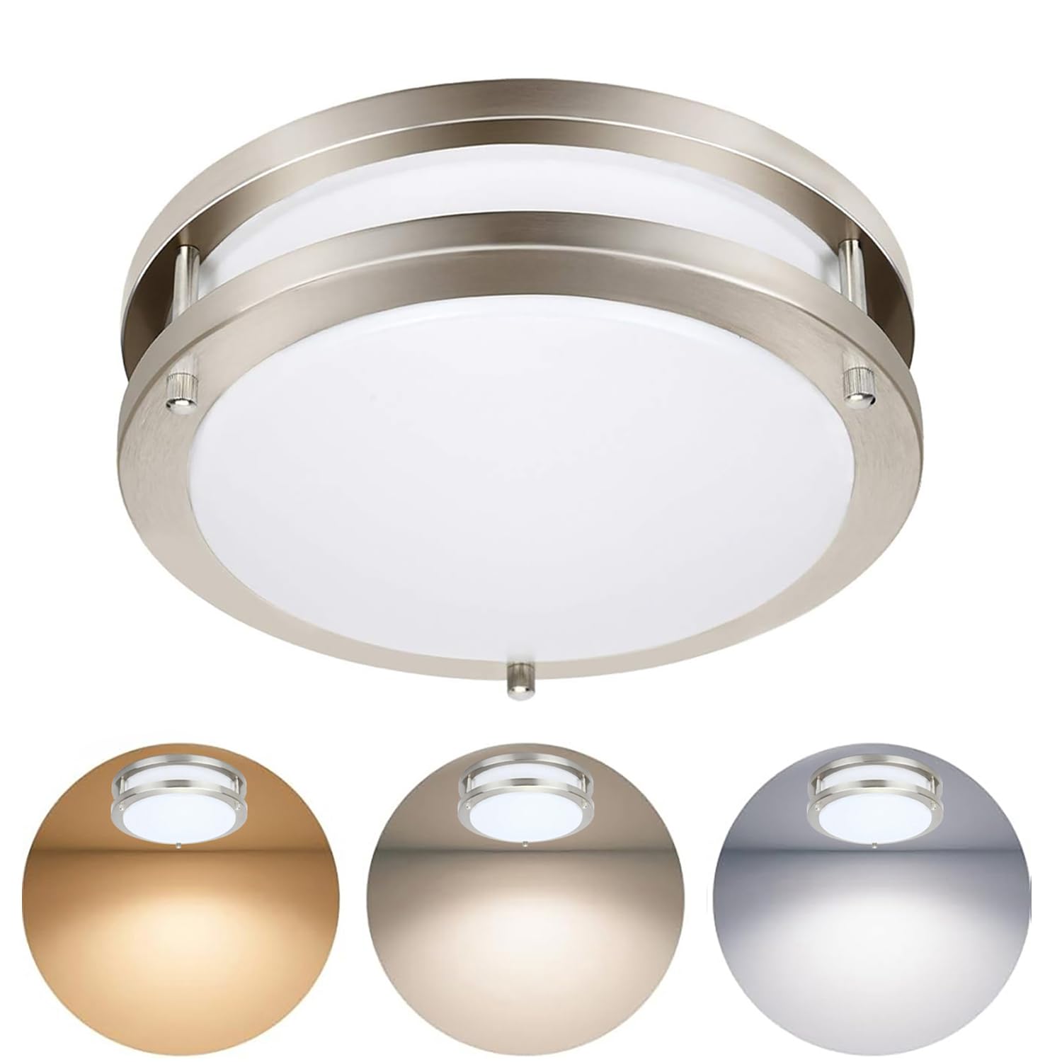 Photo 1 of Drosbey 36W Dimmable LED Flush Mount Ceiling Light Fixture, Kitchen Light Fixtures, 12 inch Ceiling Lights for Bedroom, Bathroom, 3000K/4000K/5000K Adjustbale, Super Bright 4000LM