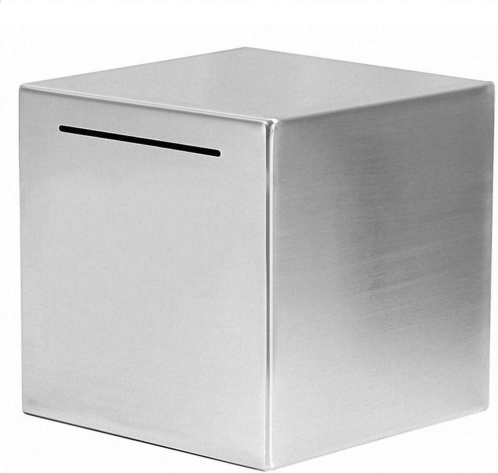 Safe Piggy Bank Made of Stainless Steel,Biggest Safe Box Money Savings Bank for Kids,Can Only Save The Piggy Bank That Cannot be Taken Out (red,7.87)