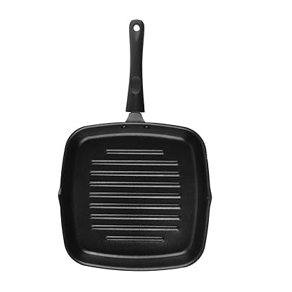 Cello Non Stick Grill Pan Square Black- Non Induction Compatible