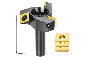 SpeTool Slab Flatting Router Bit 3 Flute Carbide Insert Planing Bit CNC Spoilboard Surfacing Router Bit 1/2 Shank 2 Inch Cutt