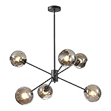 BOKT 6 Lights Modern Glass Globe Sputnik Chandelier