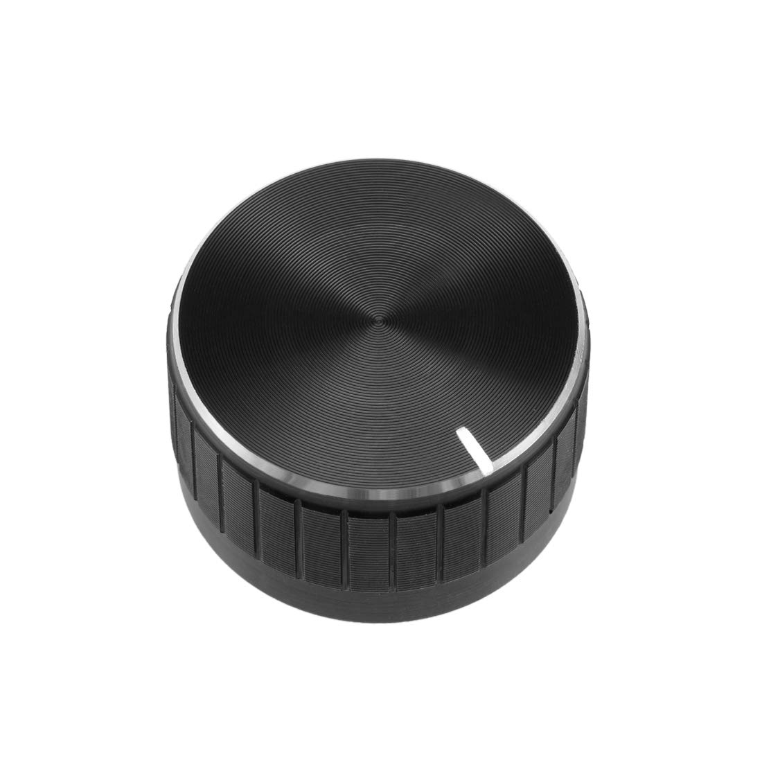sourcing map 30x17mm Aluminium Alloy Potentiometer Volume Control Rotary Knob Knurled Shaft Hole Black,for 6mm Diameter Shaft Guitar Volume Knob.