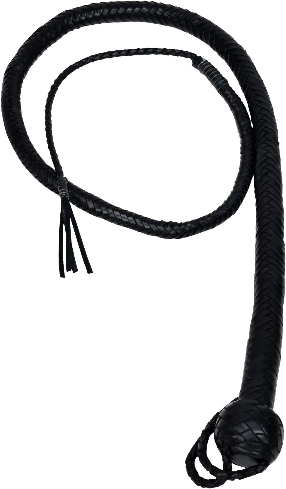 IMLI Premium Quality Heavy Duty 52” Calf Softy Real Leather Horse Bull Whip with fine 12 plaits Hand braiding