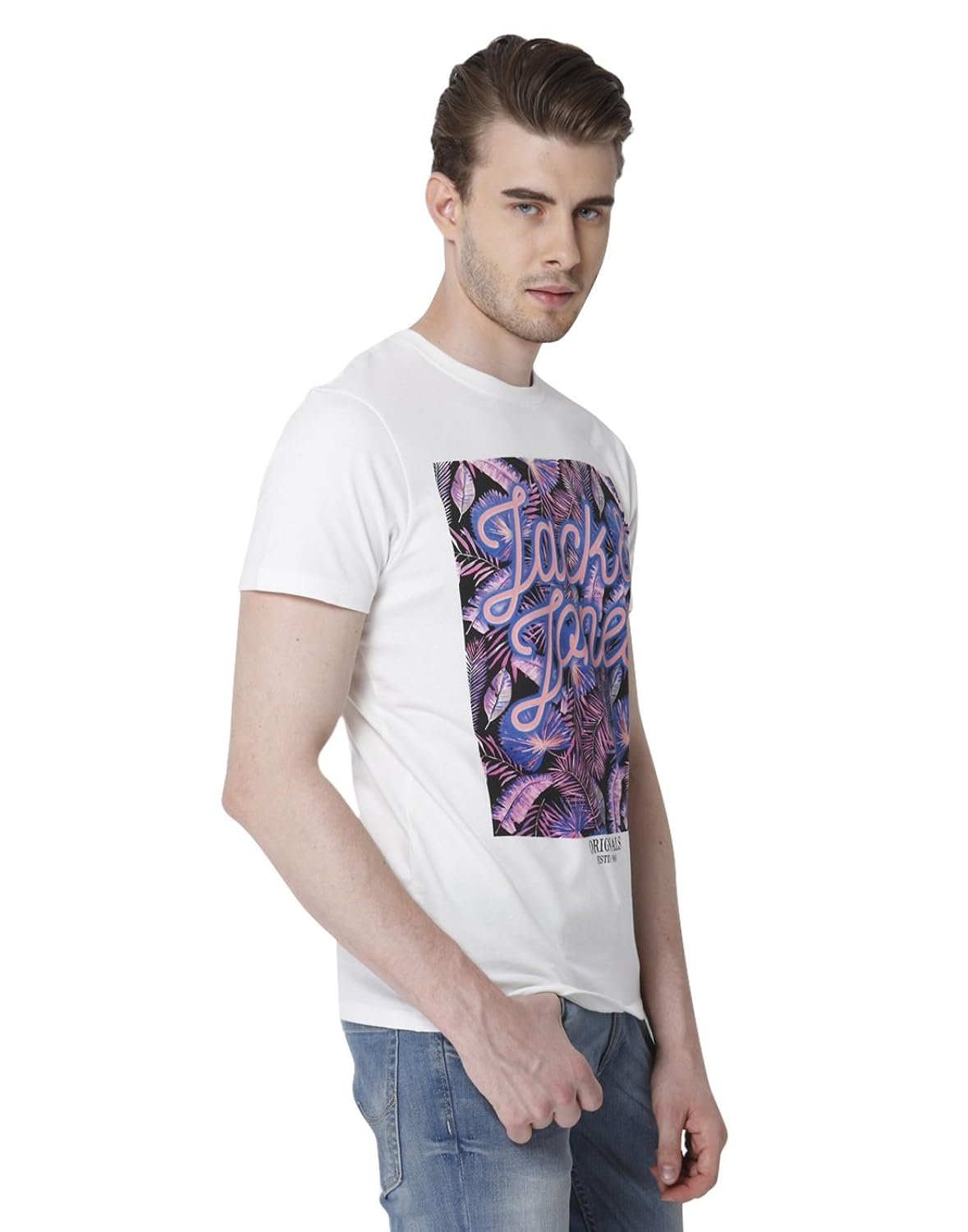 jack & jones men's printed slim fit t-shirt