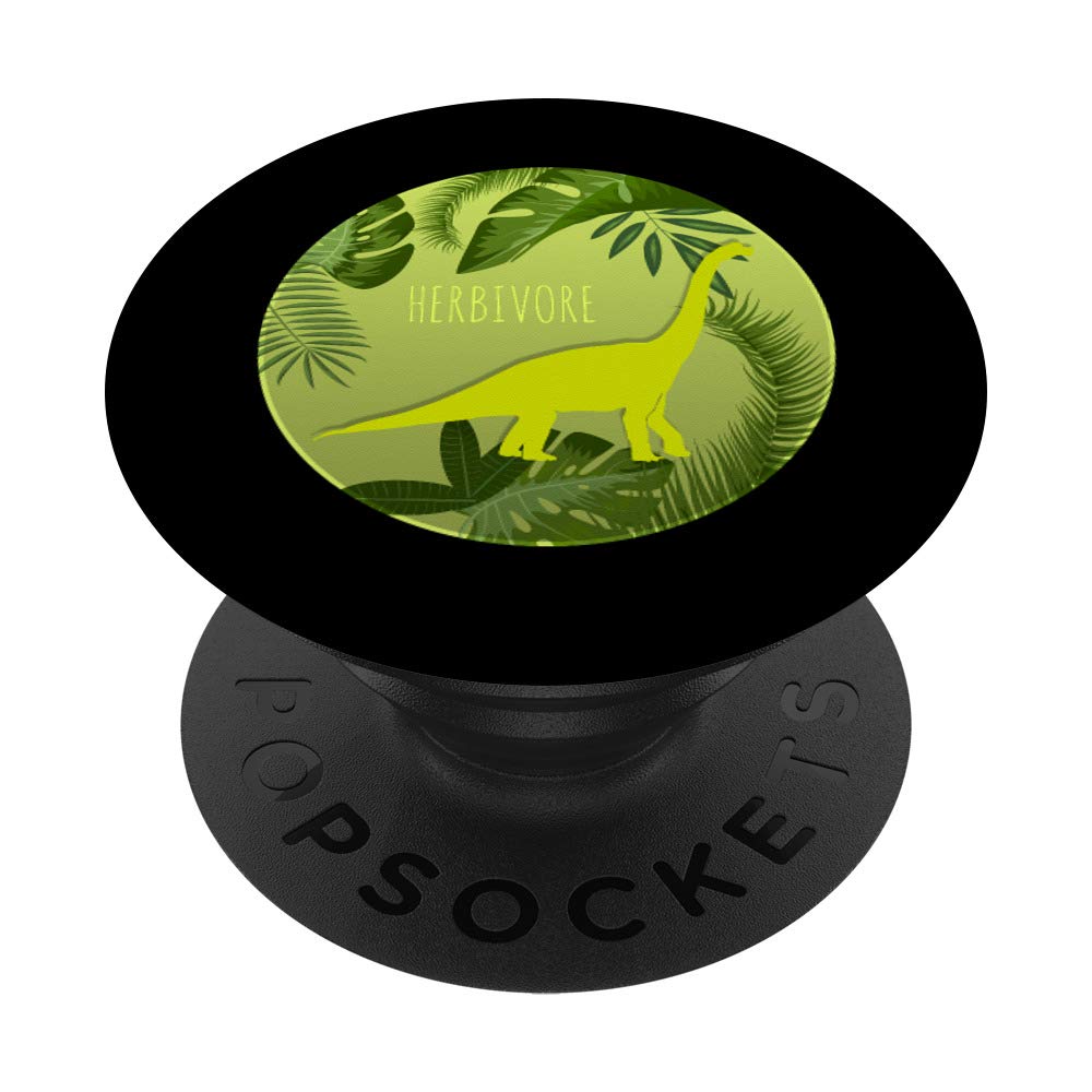 Vegan Dinosaur Herbivore Funny Cute Vegetarian Gift PopSockets Grip and Stand for Phones and Tablets
