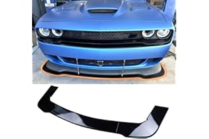 NOPOCA Front Bumper Lip Fit for 2012-2023 Dodge Challenger SXT SRT Hellcat Chin Splitter Spoiler Diffuser Protector Guard Wing Body Kit Air Dam Challenger Accessories(Glossy Black)