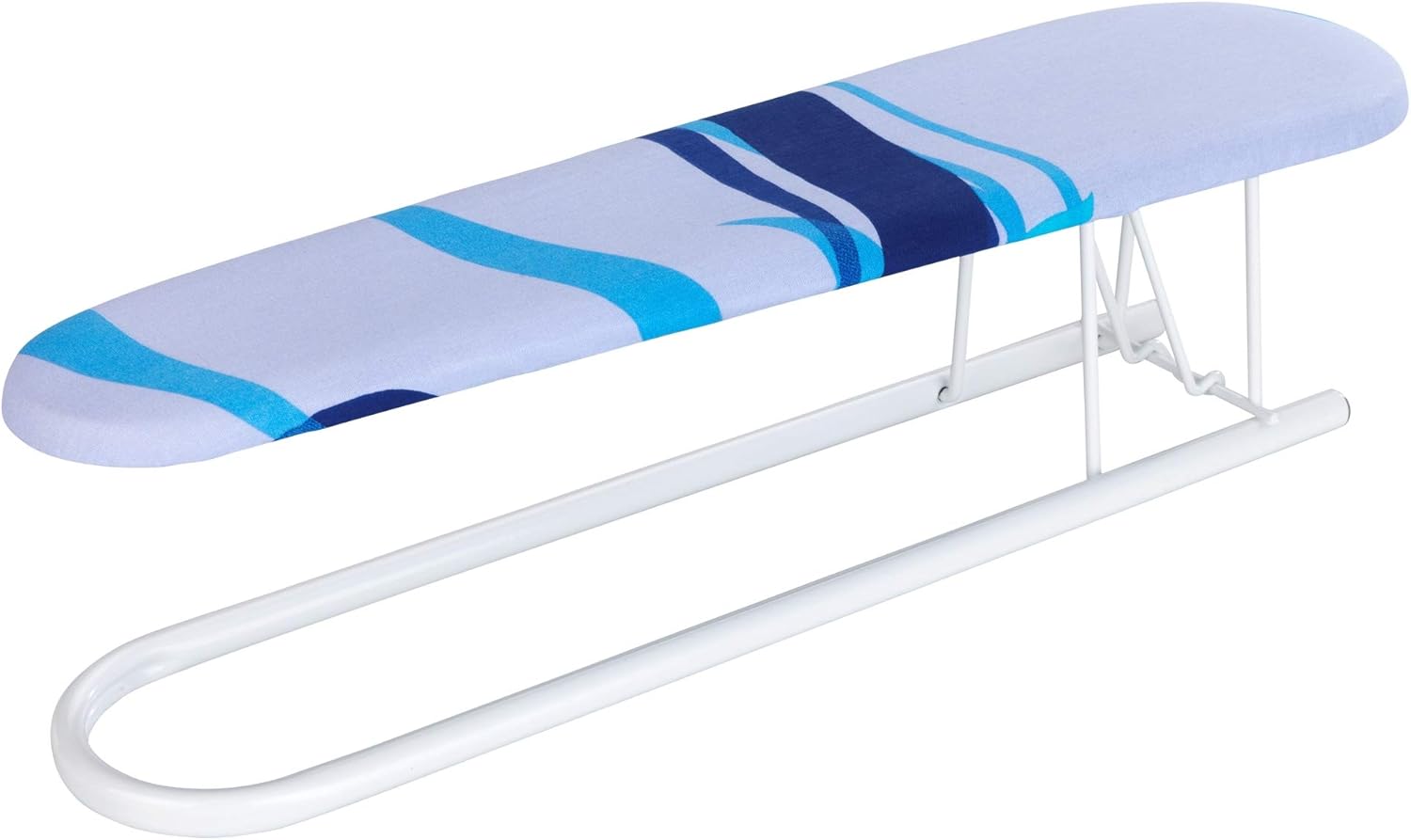 WENKO Ärmelbügelbrett, Bügelbrett für Hemden, Bügelhilfe, inklusive Bügelbrettbezug aus 100 % Baumwolle, 52 x 12 cm, blau