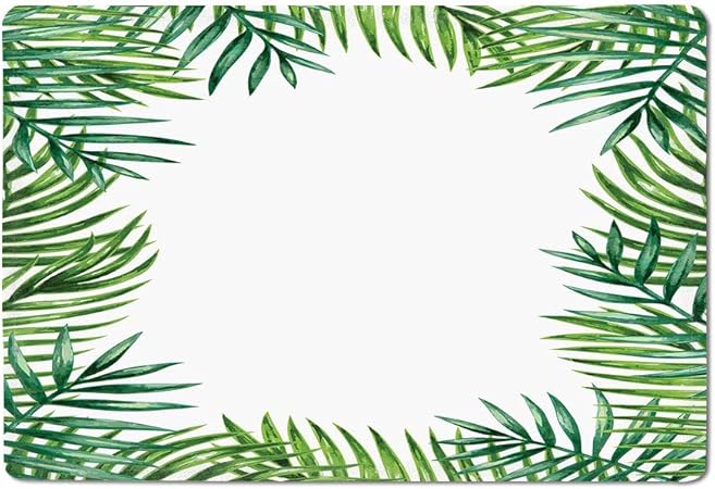 Esterilla de Yoga de Hojas Verdes con Hojas Frescas, Arte botánico