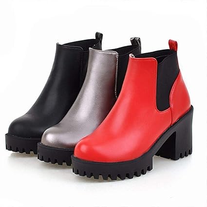 high heel round head martin boots