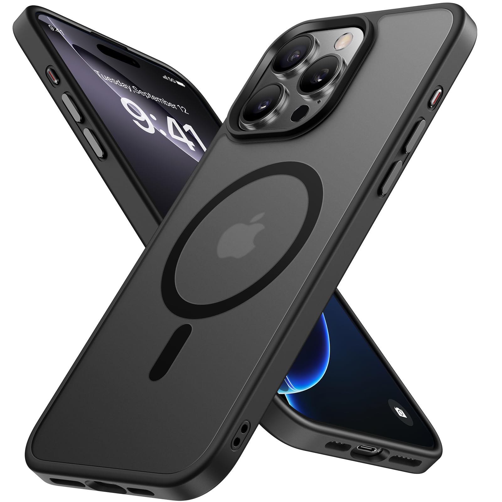 Photo 1 of Miracase 2025 Upgraded Magnetic for iPhone 16 Pro Max Case, [Compatible with MagSafe] [Military-Grade Protection], Anti-Fingerprint, Slim Case for 16 Pro Max 6.9 inch with Screen Protector- Black