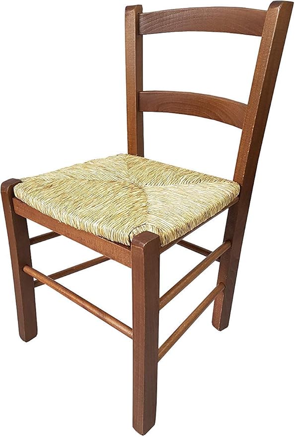 Silla de la Abuela de Madera de Haya, Asiento de Paja, 71 x 33 x 39 cm