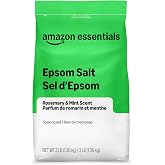 Amazon Essentials Epsom Salt Soaking Aid, Rosemary &amp; Mint Scent, 3 Pound (Pack of 1) (Previously Amazon Basics)