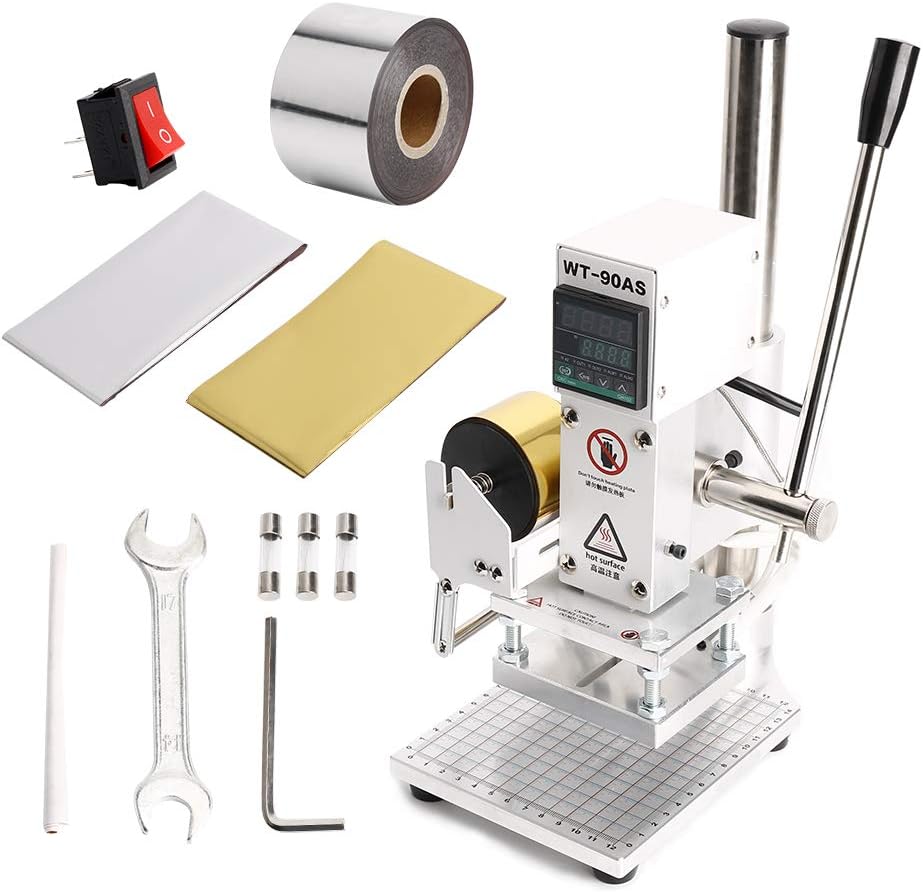 Hot Foil Stamping Machine 110V with Bracket and Digital Display Multi-Function Stamping Machine 8x10 cm Hand Stamping…