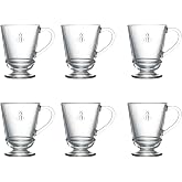 La Rochere Napoleon Bee Glass Coffee Cups, 6 Pack - 9 oz - Clear - Dishwasher Safe