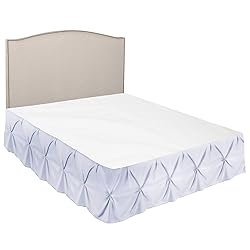 Nestl Ice Blue Bed Skirt Twin Size, Pinch Pleat